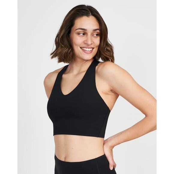 Spanx NWT 50219 Black Longline Medium Impact Sports Bra Size S (73) - Picture 3 of 7